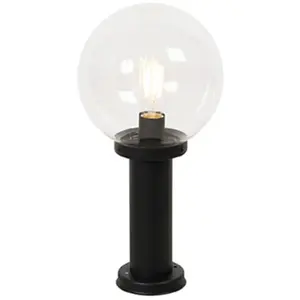 QAZQA Lampe d'extérieur sur pied noire avec boule transparente 50 cm IP44 - SferaVendu paramazon