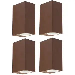 QAZQA Lot de 4 appliques industrielles brun rouille IP44 - Baleno IIVendu paramazon