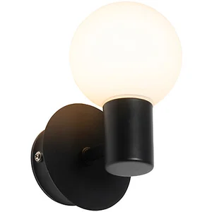 QAZQA Applique moderne noire IP44 - Cederic Up pas cher