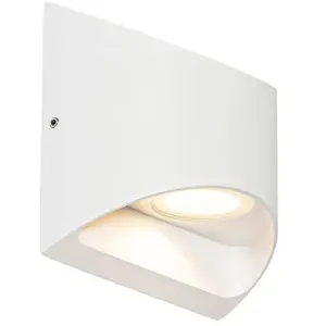 QAZQA Applique d'extérieur moderne blanche avec LED 2 lumières IP54 - MalVendu paramazon