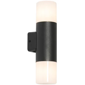 QAZQA Applique d'extérieur noire avec abat-jour opale 2 lumières IP44 - OdenseVendu paramazon