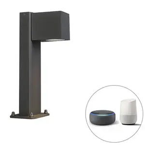 QAZQA Lampe d'extérieur sur pied intelligente anthracite 30 cm IP44 avec Wifi GU10 - BalenoVendu paramazon