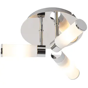 QAZQA Plafonnier de salle de bain moderne chrome 3 lumières IP44 - BathVendu paramazon