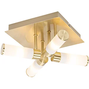 QAZQA Plafonnier de salle de bain moderne en laiton 4 lumières IP44 - BathVendu paramazon