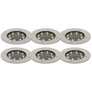 QAZQA Lot de 6 spots de sol en acier avec LED IP65 Solar - TerryVendu paramazon
