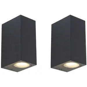 QAZQA Lot de 2 appliques modernes noires 2 lumières IP44 - BalenoVendu paramazon