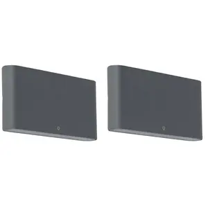Lot de 2 appliques d'extérieur gris foncé 17,5 cm avec LED - BattVendu paramazon