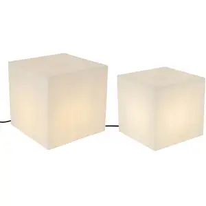 QAZQA Lot de 2 lampadaires extérieur blancs carrés IP44Vendu parconforama