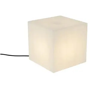 Comparateur de prix : QAZQA Lampadaire extérieure blanche 30 cm carrée IP44
