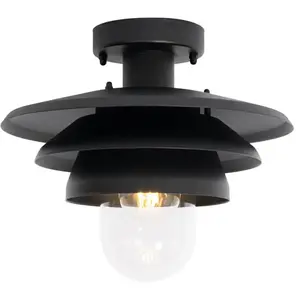QAZQA Plafonnier extérieur design noir IP44Vendu paramazon