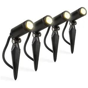 Comparateur de prix : QAZQA Lot de 4 spots à broches avec LED IP68 - Garly