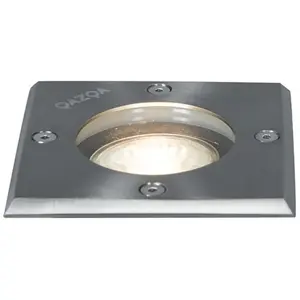 QAZQA Spot de sol acier 10,5 cm IP65 - Basic SquareVendu paramazon
