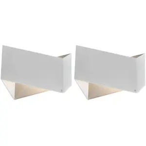 QAZQA Lot de 2 appliques design blanc - Fold