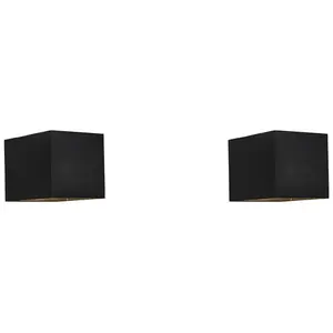 QAZQA Lot de 2 appliques modernes noires - TRANSFERVendu paramazon