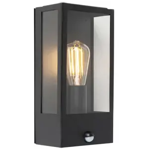 Comparateur de prix : QAZQA Lampe à détecteur extérieur en acier inoxydable noir