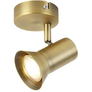 QAZQA Plafonnier et applique murale bronze rotatif et inclinable - Karin 1 pas cher