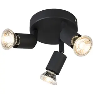 QAZQA Spot industriel noir inclinable rond - Jeany 3Vendu paramazon