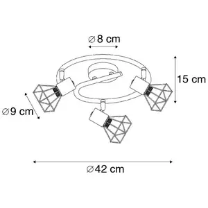 Qazqa led spots à fixer mosh - noir - moderne - d 430mm pas cher