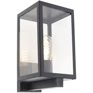 QAZQA Applique extérieure rectangulaire moderne noire avec verre - RotterdamVendu paramazon