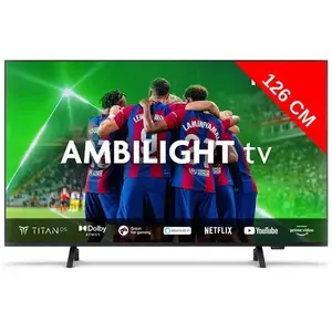 Tv 50'' Led Uhd Smart Tv -titan Ambilight 3 -tuner Sat Philips - 50pus8349 pas cher
