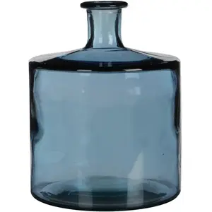 Comparateur de prix : MICA Vase Bouteille Guan en verre bleu - 26 xØ21 cm