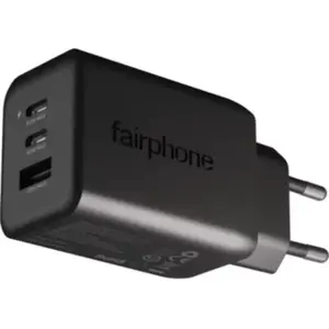 Fairphone Triple-Port Fast Charger (65 W, 3 ports), Chargeur USB, Noir pas cher