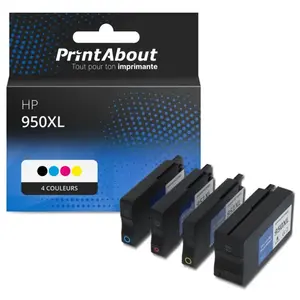 Comparateur de prix : PrintAbout Cartouche compatible HP 950/951XL (C2P43AE) - 4 couleurs - Grande capacité - Multipack