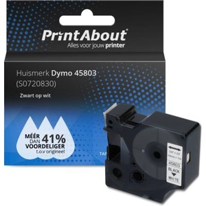 PrintAbout Ruban compatible Dymo 45803 (S0720830) - (19 mm) - Noir sur blanc pas cher