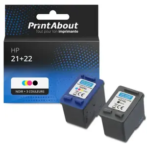 Comparateur de prix : PrintAbout Cartouche compatible HP 21 (SD367AE) - Noir + 3 couleurs - Multipack