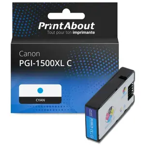 Comparateur de prix : PrintAbout Cartouche compatible Canon PGI-1500XL C - Cyan - Grande capacité