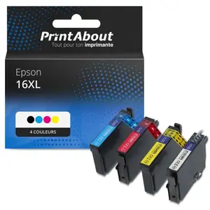 Comparateur de prix : PrintAbout Cartouche compatible Epson 16XL (T1631) - 4 couleurs - Multipack