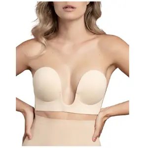 BYE BRA Soutien-gorge adhésif dos nu invisible plongeant U-style Bonnet E pas cher