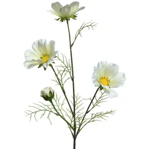 OEM Fleur blanche artificielle en polyester avec tige pas cher