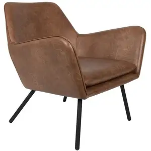 White label Felis Lifestyle 3100040 LOUNGE Fauteuil Faux Cuir Marron 76 x 80 x 78 cm