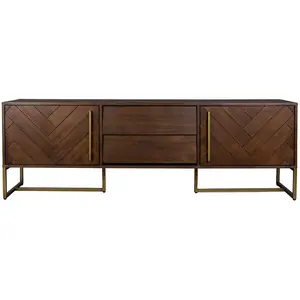 DRAWER CLASS LOW - Meuble TV en bois et laitonVendu parcdiscount