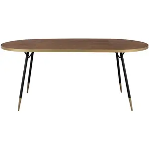 Drawer White label M&s - Table à manger, Table 180 cm Denise Marron en Wood, boite a design pas cher