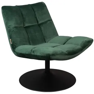 L'HERITIER DU TEMPS Fauteuil en velours pivotant lounge vert