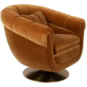 L'HERITIER DU TEMPS Dutchbone - Fauteuil design, Fauteuil confort Member Marron en Fabric pas cher