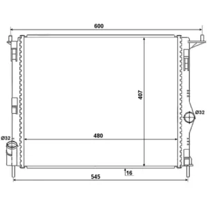 NRF B.V. Radiateur moteur pour DACIA: Logan, Sandero & LADA: Largus (Ref: 53069A) pas cher