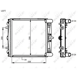 NRF B.V. Radiateur moteur pour PORSCHE: Boxster, 911 (Ref: 59130) pas cher