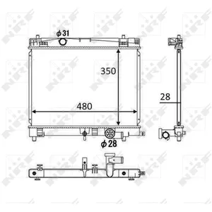 Radiateur, refroidissement moteur NRF 58501 pas cher
