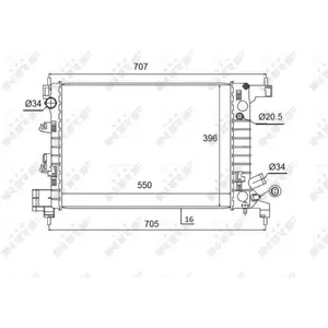 NRF B.V. Radiateur moteur pour CHEVROLET: Aveo (Ref: 58504) pas cher