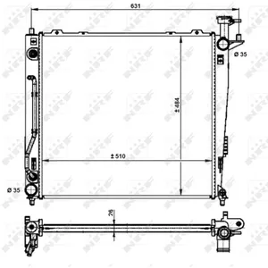 NRF B.V. Radiateur moteur pour KIA: Sorento (Ref: 59201) pas cher