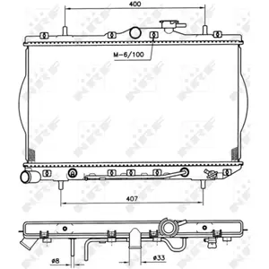 NRF B.V. Radiateur moteur pour HYUNDAI: Pony, Accent, Excel (Ref: 53261) pas cher
