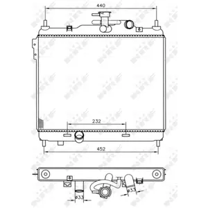 NRF B.V. Radiateur moteur pour HYUNDAI: Getz (Ref: 53360) pas cher
