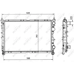 NRF B.V. Radiateur moteur pour ALFA ROMEO: 155, 145, 146 (Ref: 58085) pas cher