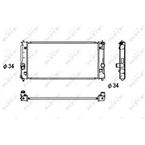 NRF B.V. Radiateur moteur pour TOYOTA: MR2 (Ref: 53709) pas cher