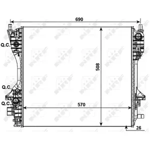 NRF B.V. Radiateur moteur pour JAGUAR: XF, XJ (Ref: 53012) pas cher