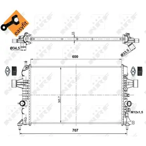 Comparateur de prix : NRF B.V. Radiateur moteur pour OPEL: Astra & VAUXHALL: Astra (Ref: 53000)