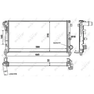 NRF B.V. Radiateur moteur pour FIAT: Panda (Ref: 58376) pas cher